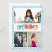Happy Holiday Wishes x3 Feestdagenkaart (Voorkant / Achterkant)