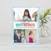 Happy Holiday Wishes x3 Feestdagenkaart (Staand voorkant)