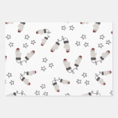 Happy Holiday Wrapping Paper Flat Sheet Set van 3 (Voorkant 3)