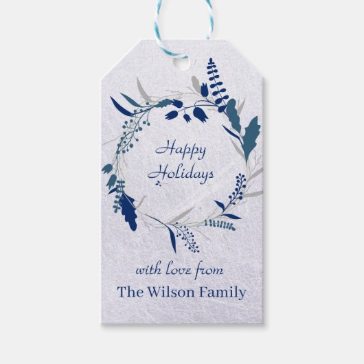 Happy Holiday Wreath Cadeaulabel (Voorkant)