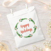 Happy Holiday Wreath Favor Bags Bedankzakje (Geknipt)