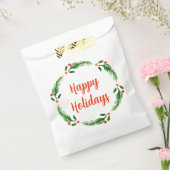 Happy Holiday Wreath Favor Bags Bedankzakje (Gezegeld)