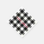 Happy Holiday zwart-wit buffel plaid Servet (Hoek)