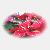 Happy Holidays 楕円形シール Ovale Sticker (Voorkant)