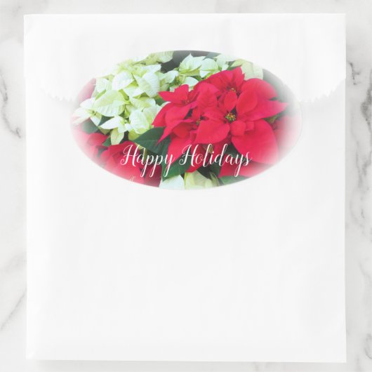 Happy Holidays 楕円形シール Ovale Sticker (Tas)