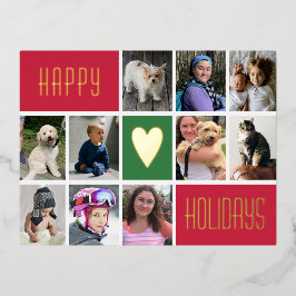Happy Holidays 10 Custom Photo Postcard Folie Feestdagen Briefkaart