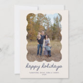 Happy Holidays 5 Photo Card We've Moved Text Feestdagenkaart (Voorkant)