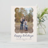 Happy Holidays 5 Photo Card We've Moved Text Feestdagenkaart (Staand voorkant)