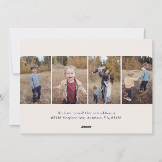 Happy Holidays 5 Photo Card We've Moved Text Feestdagenkaart (Achterkant)