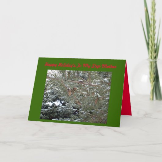 Happy Holiday's, aan mijn stiefmoeder Kaart (Voorkant)
