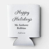 Happy holidays add name date year simple minimChri Blikjeskoeler (Achterkant)