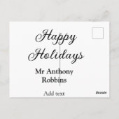 Happy holidays add name date year simple minimChri Briefkaart (Achterkant)