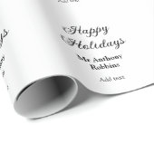 Happy holidays add name date year simple minimChri Cadeaupapier (Rol Hoek)