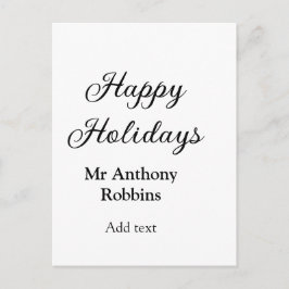 Happy holidays add name date year simple minimChri Feestdagenkaart