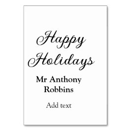 Happy holidays add name date year simple minimChri Kaart