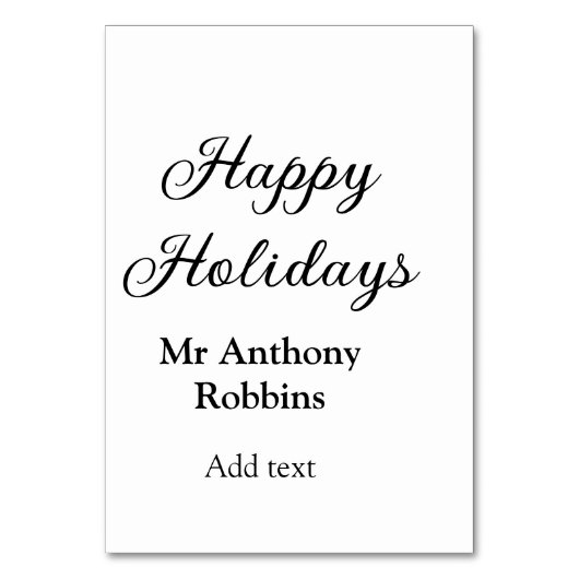 Happy holidays add name date year simple minimChri Kaart (Voorkant)