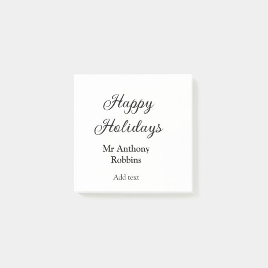 Happy holidays add name date year simple minimChri Post-it® Notes (Voorkant)