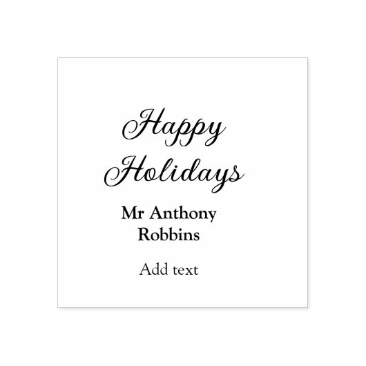 Happy holidays add name date year simple minimChri Rubberstempel (Afrduk)