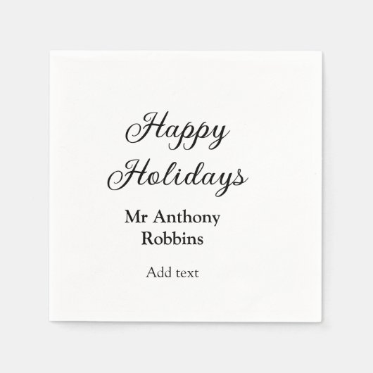 Happy holidays add name date year simple minimChri Servet (Voorkant)