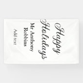 Happy holidays add name date year simple minimChri Spandoek (Horizontaal)