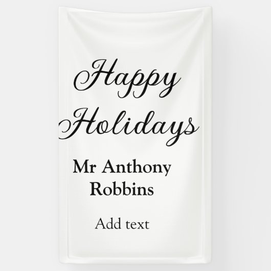 Happy holidays add name date year simple minimChri Spandoek (Verticaal)