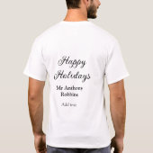 Happy holidays add name date year simple minimChri T-shirt (Achterkant)