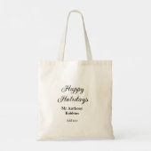 Happy holidays add name date year simple minimChri Tote Bag (Achterkant)