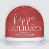 Happy Holidays Add Your Logo Business Sneeuwbol (Voorkant)