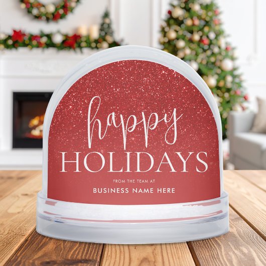 Happy Holidays Add Your Logo Business Sneeuwbol
