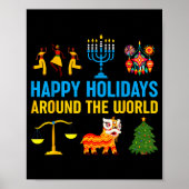 Happy Holidays Around The World Multicultural Matc Poster (Voorkant)