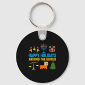 Happy Holidays Around The World Multicultural Matc Sleutelhanger (Voorkant)