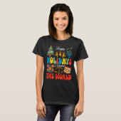 Happy Holidays Around World Christmas Hanukkah Diw T-shirt (Voorkant volledig)
