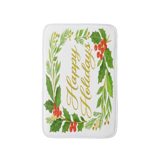 'Happy Holidays' Badmat (Voorkant Verticaal)