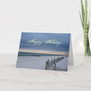 Happy Holidays Beach Card Feestdagen Kaart