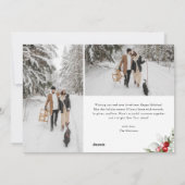 Happy Holidays Berry Brush Script 7 Photo Feestdagenkaart (Achterkant)