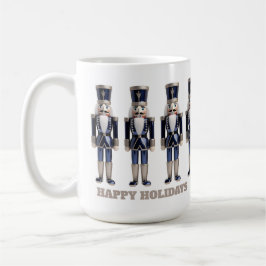 Happy Holidays Blue and Silver Nutcrackers Mug Koffiemok