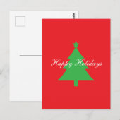 Happy Holidays Bright Red Christmas New Year Briefkaart (Voorkant / Achterkant)