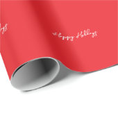 Happy Holidays Bright Red Christmas New Year Cadeaupapier (Rol Hoek)