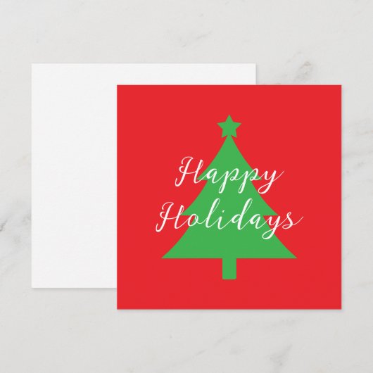 Happy Holidays Bright Red Christmas New Year Card (Voorkant / Achterkant)