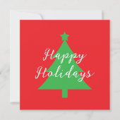 Happy Holidays Bright Red Christmas New Year Card (Voorkant)