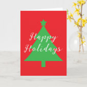 Happy Holidays Bright Red Christmas New Year Kaart (Gele Bloem)