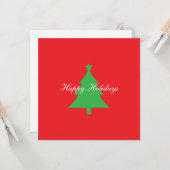 Happy Holidays Bright Red Christmas New Year Kaart (Voorkant / Achterkant in situ)