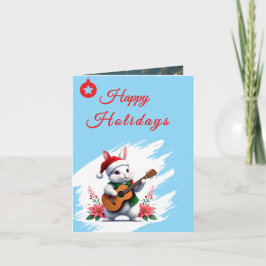 Happy Holidays Bunny Christmas Ornaments Feestdagen Kaart