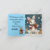 Happy Holidays Bunny Christmas Ornaments Feestdagen Kaart (Binnen)