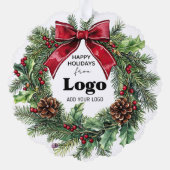 Happy Holidays Business Logo Bulk Budget Custumer Ornament Kaart (Achterkant)