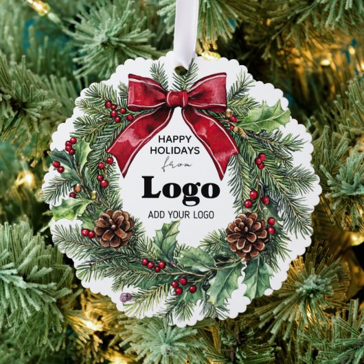 Happy Holidays Business Logo Bulk Budget Custumer Ornament Kaart (Insitu (Drie))