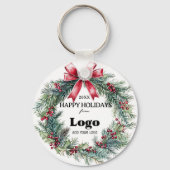 Happy Holidays Business Logo Gift for Clients Sleutelhanger (Achterkant)