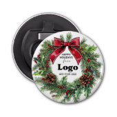 Happy Holidays Business Logo Gifts For Costumers Button Flesopener (Voorkant)