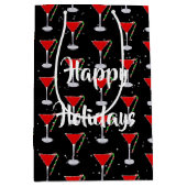 Happy Holidays Candy Cane Martini  Medium Cadeauzakje (Voorkant)