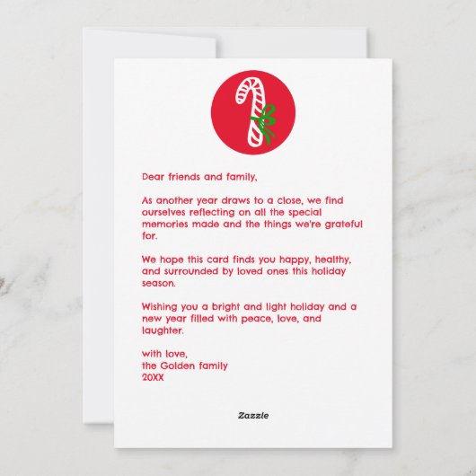 Happy Holidays Candycanes CUSTOM PHOTO Christmas Feestdagenkaart (Achterkant)